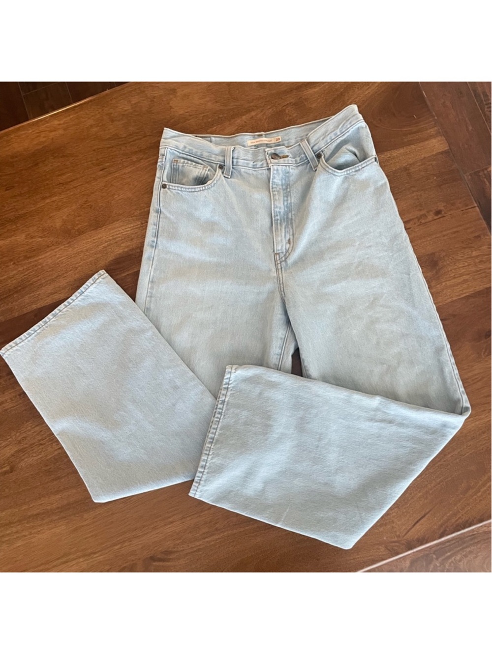 Levi's Light Blue High-Rise Wide-Leg Jeans